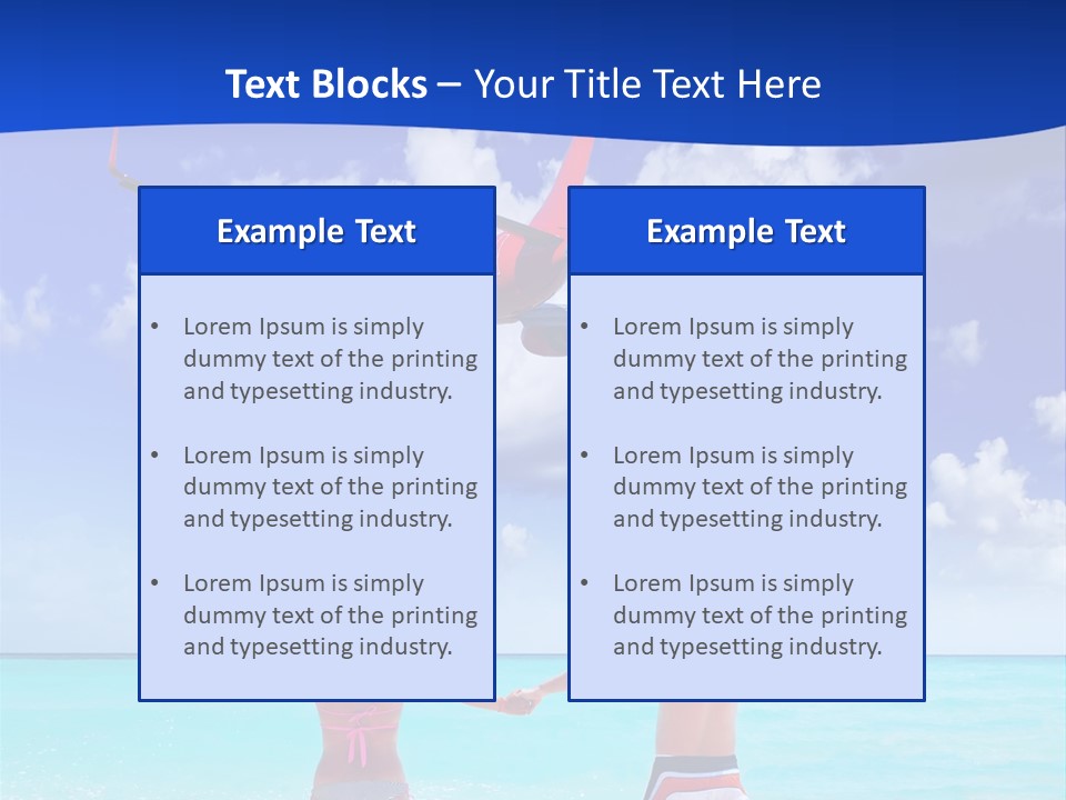 Two People Standing In The Water With A Plane In The Background PowerPoint Template