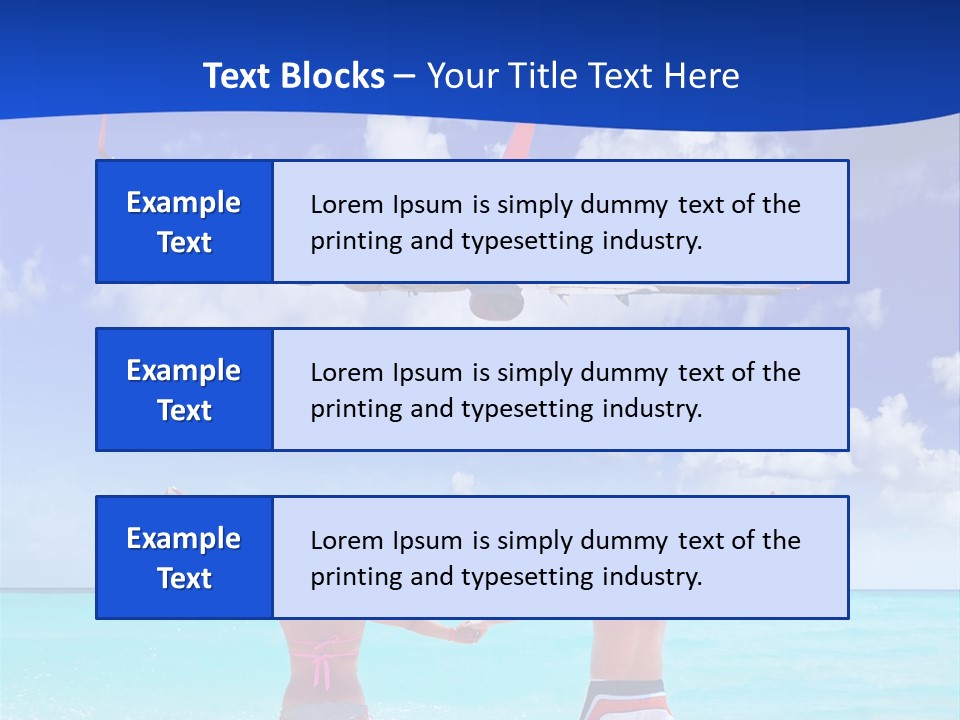 Two People Standing In The Water With A Plane In The Background PowerPoint Template