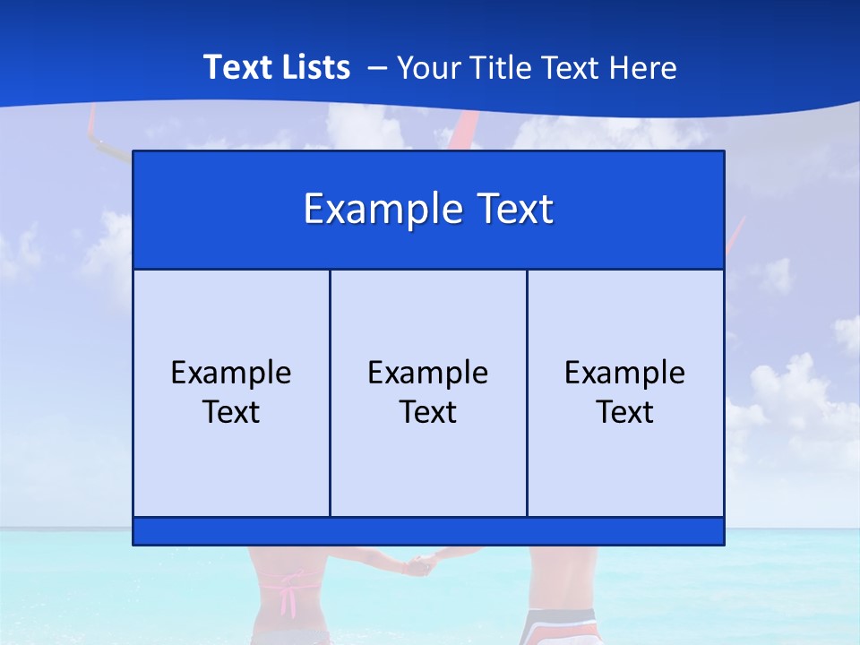 Two People Standing In The Water With A Plane In The Background PowerPoint Template