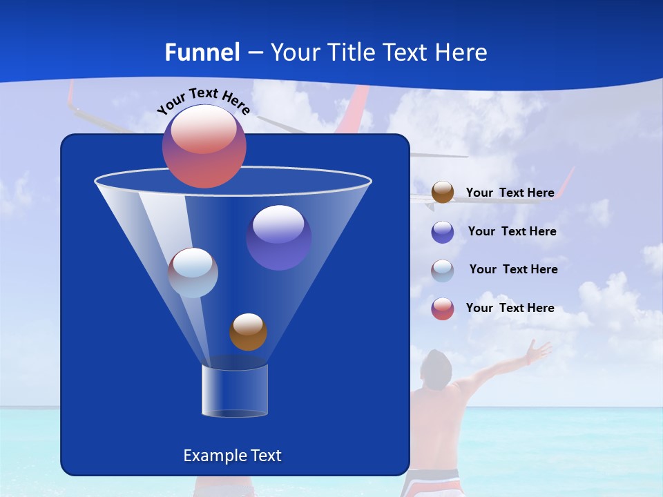 Two People Standing In The Water With A Plane In The Background PowerPoint Template