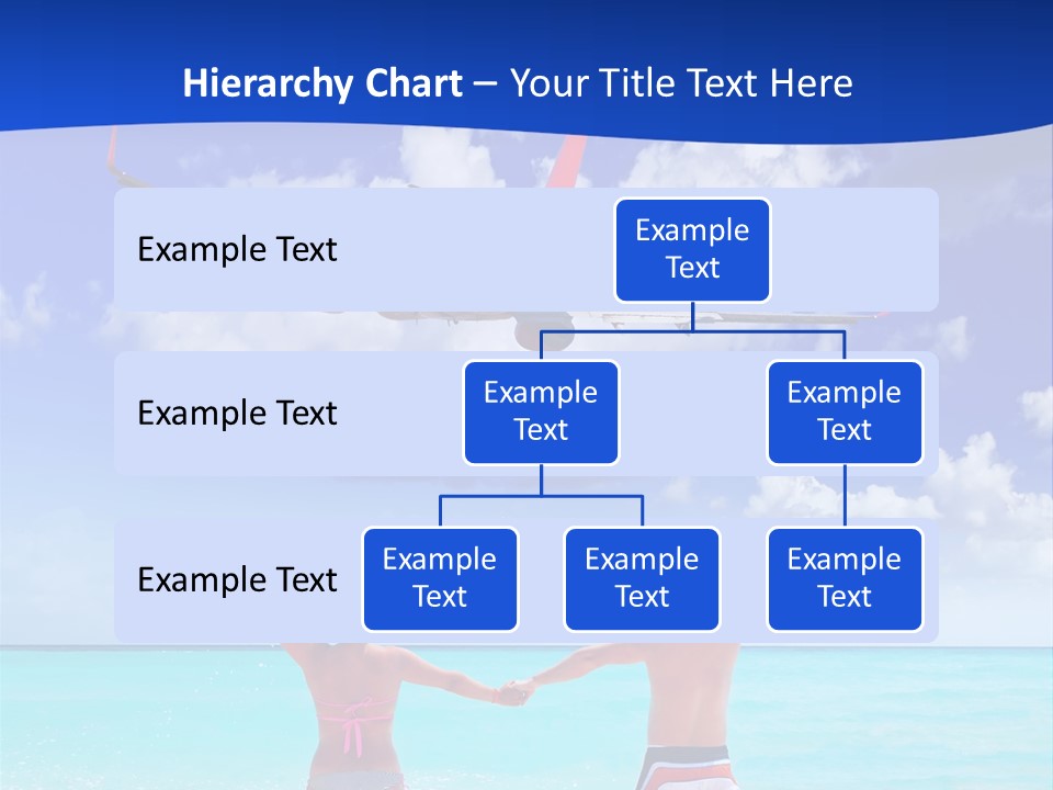Two People Standing In The Water With A Plane In The Background PowerPoint Template