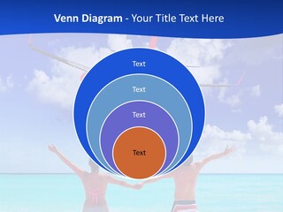 Two People Standing In The Water With A Plane In The Background PowerPoint Template