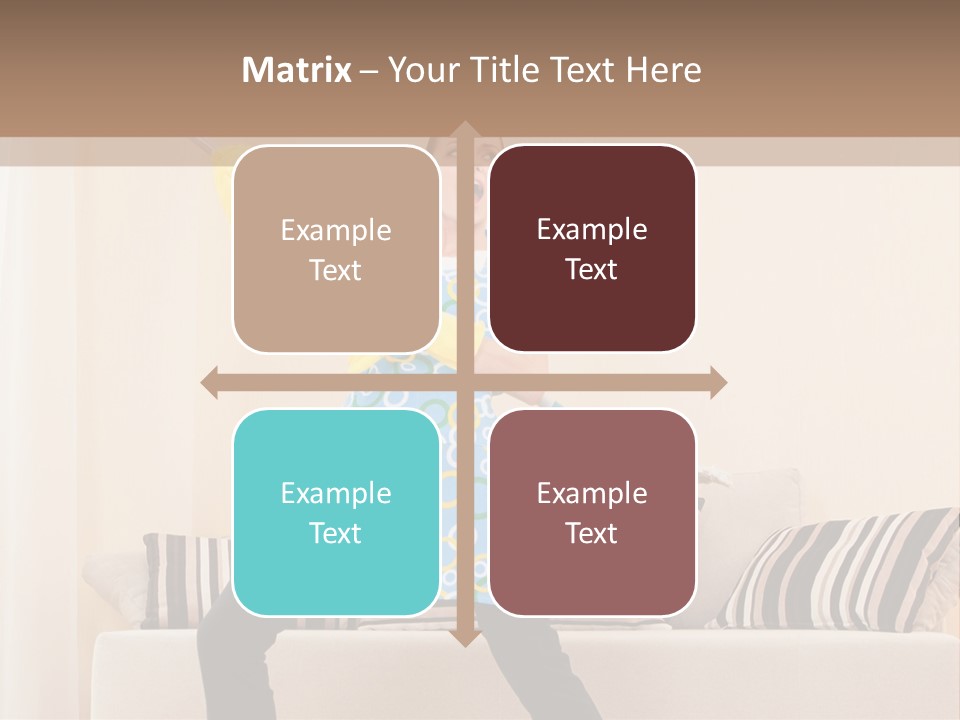 A Woman Cleaning A Living Room With A Mop PowerPoint Template