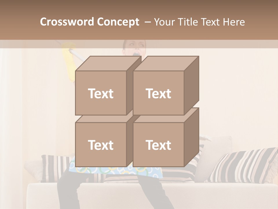 A Woman Cleaning A Living Room With A Mop PowerPoint Template