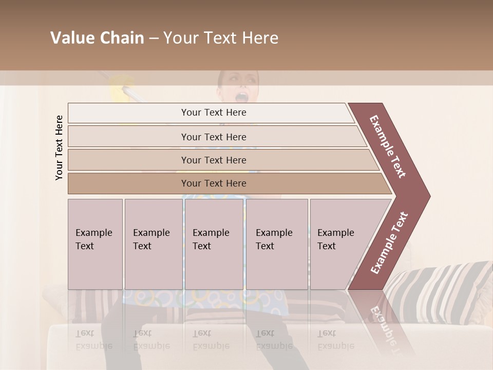 A Woman Cleaning A Living Room With A Mop PowerPoint Template