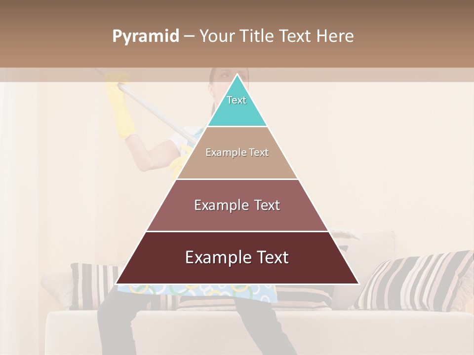 A Woman Cleaning A Living Room With A Mop PowerPoint Template