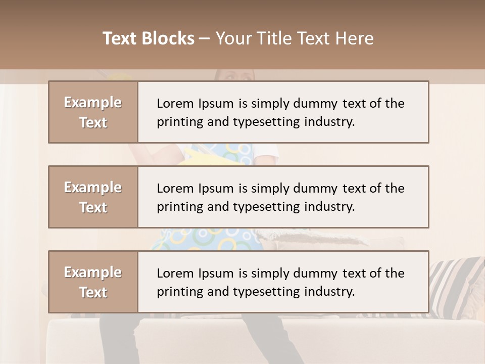 A Woman Cleaning A Living Room With A Mop PowerPoint Template