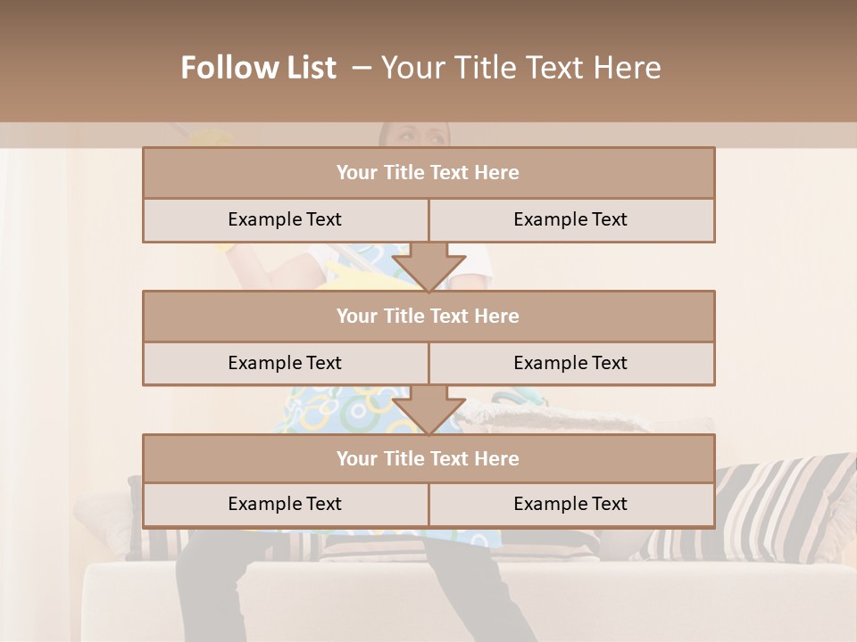 A Woman Cleaning A Living Room With A Mop PowerPoint Template