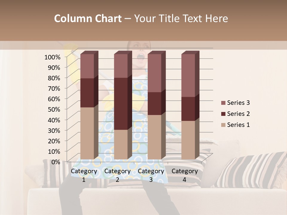 A Woman Cleaning A Living Room With A Mop PowerPoint Template