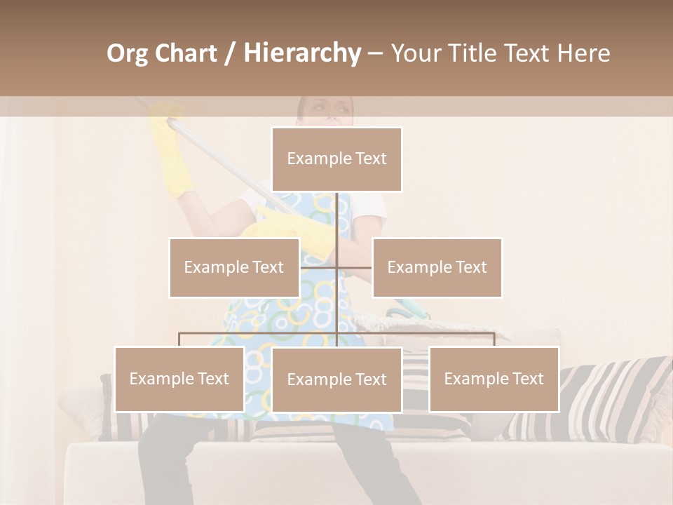A Woman Cleaning A Living Room With A Mop PowerPoint Template