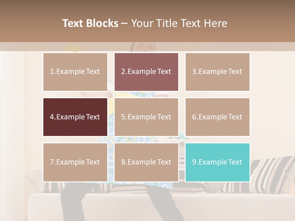 A Woman Cleaning A Living Room With A Mop PowerPoint Template