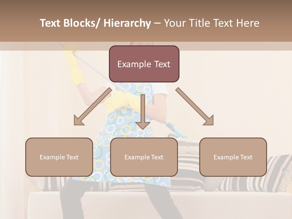 A Woman Cleaning A Living Room With A Mop PowerPoint Template