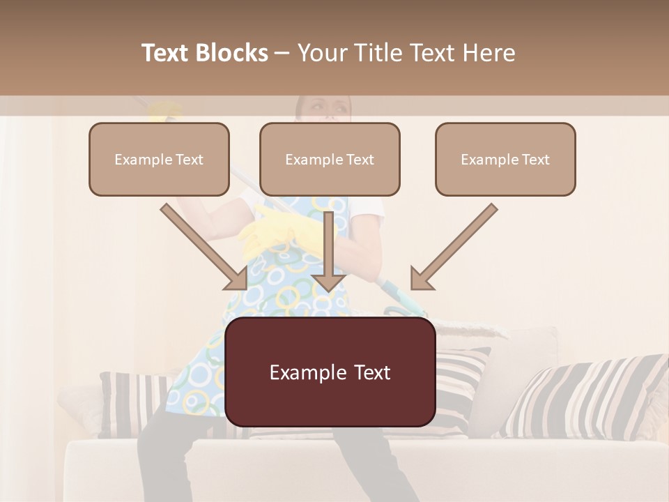 A Woman Cleaning A Living Room With A Mop PowerPoint Template