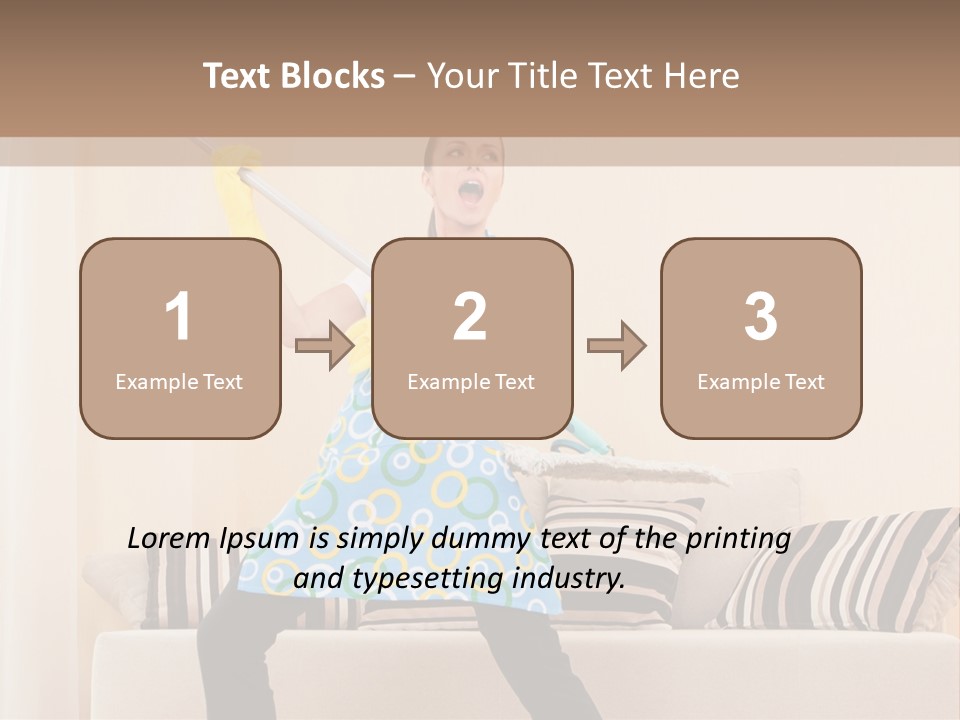 A Woman Cleaning A Living Room With A Mop PowerPoint Template