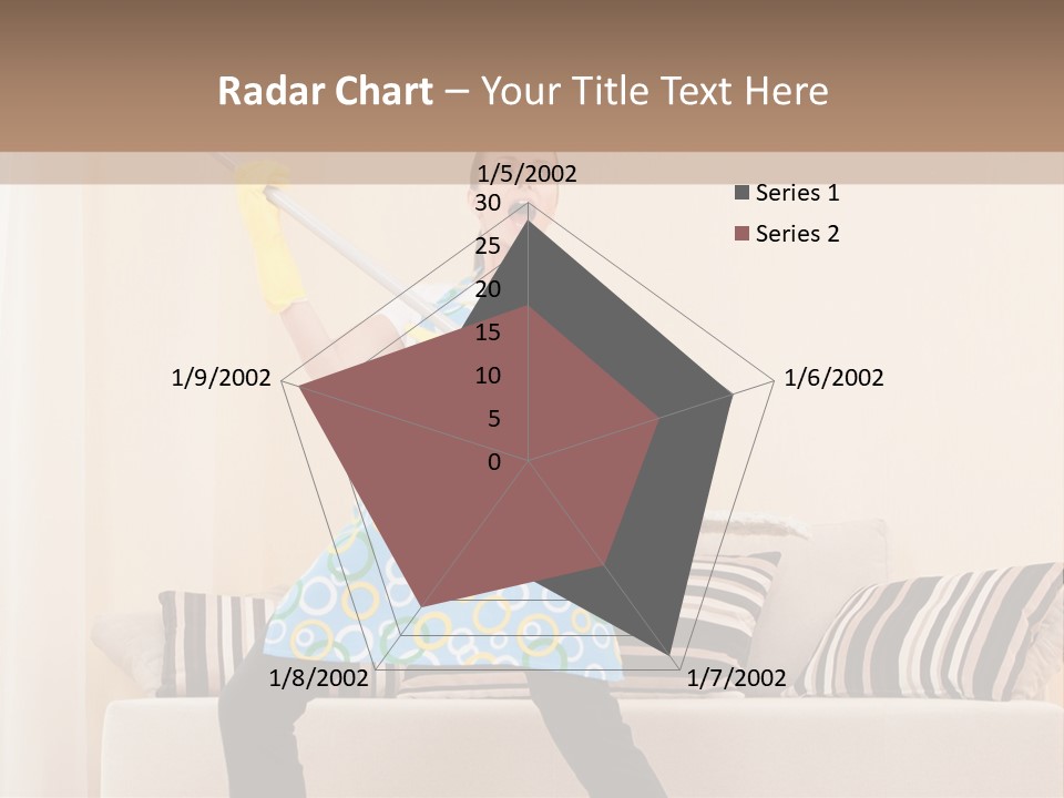 A Woman Cleaning A Living Room With A Mop PowerPoint Template