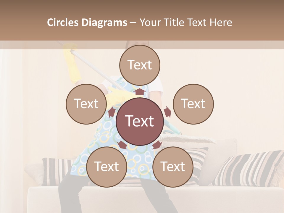 A Woman Cleaning A Living Room With A Mop PowerPoint Template