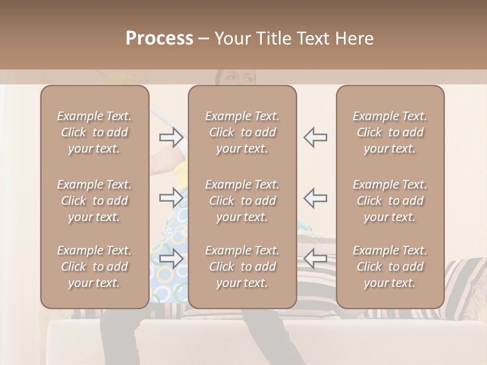 A Woman Cleaning A Living Room With A Mop PowerPoint Template
