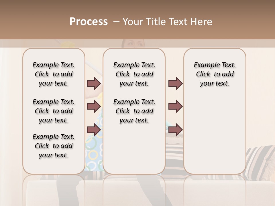 A Woman Cleaning A Living Room With A Mop PowerPoint Template