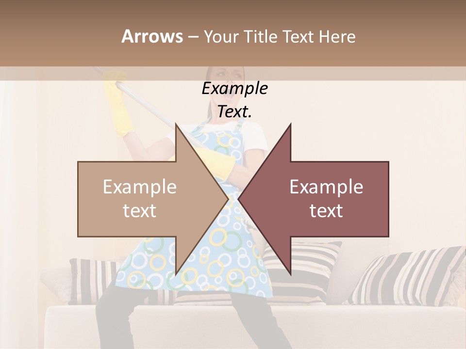 A Woman Cleaning A Living Room With A Mop PowerPoint Template