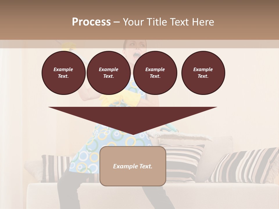 A Woman Cleaning A Living Room With A Mop PowerPoint Template