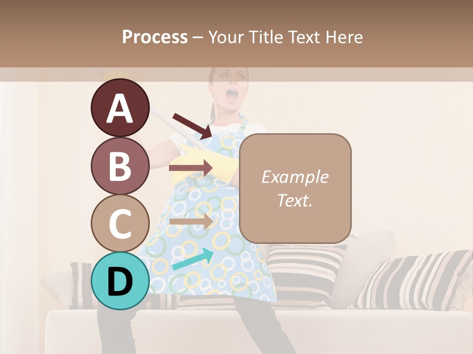 A Woman Cleaning A Living Room With A Mop PowerPoint Template