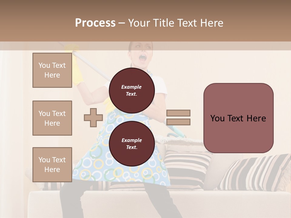 A Woman Cleaning A Living Room With A Mop PowerPoint Template