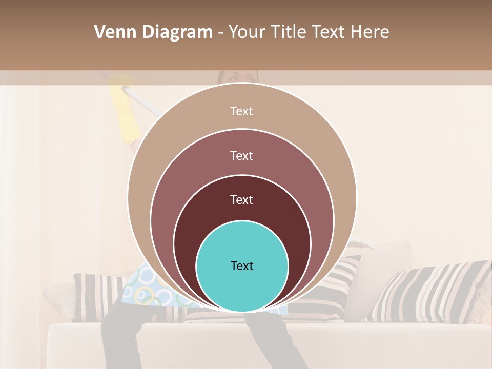 A Woman Cleaning A Living Room With A Mop PowerPoint Template
