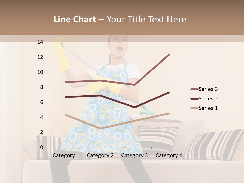 A Woman Cleaning A Living Room With A Mop PowerPoint Template