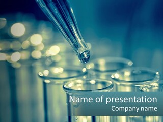 A Group Of Test Tubes Filled With Liquid PowerPoint Template