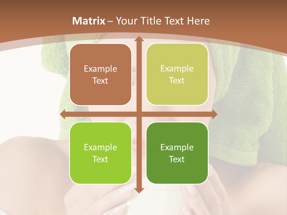 A Woman With A Green Towel On Her Head Is Holding A Cup PowerPoint Template