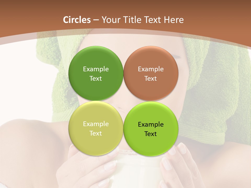 A Woman With A Green Towel On Her Head Is Holding A Cup PowerPoint Template