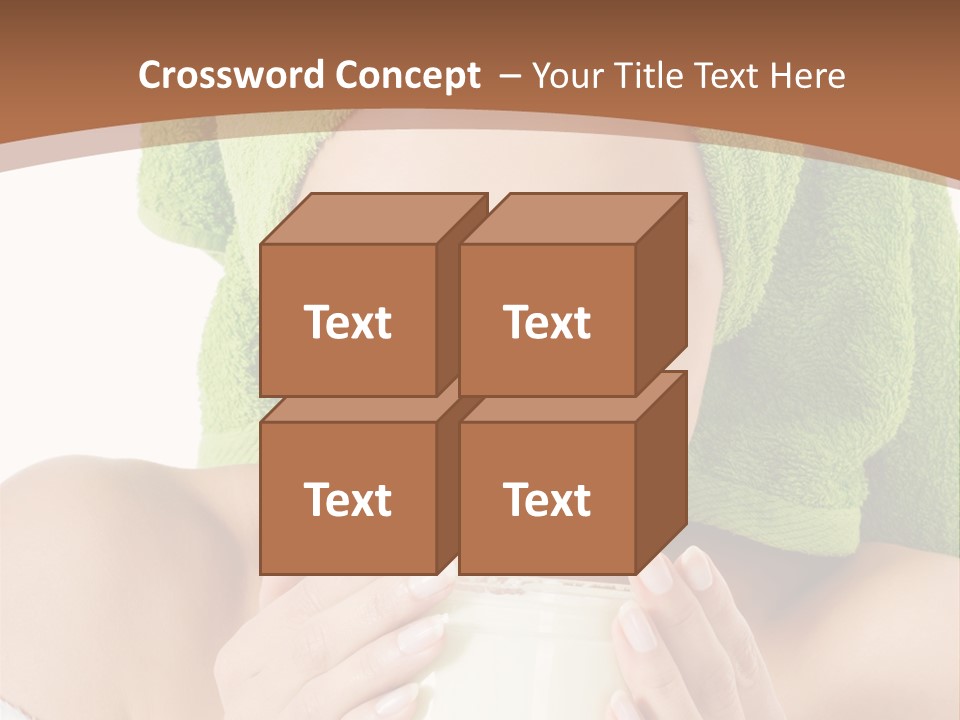 A Woman With A Green Towel On Her Head Is Holding A Cup PowerPoint Template