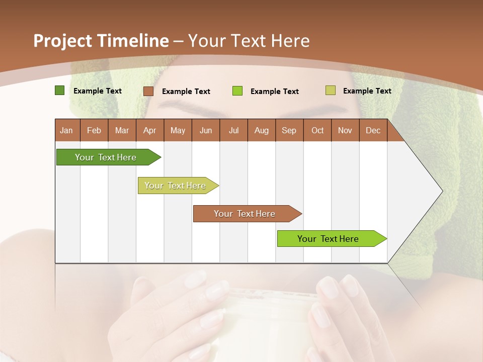 A Woman With A Green Towel On Her Head Is Holding A Cup PowerPoint Template