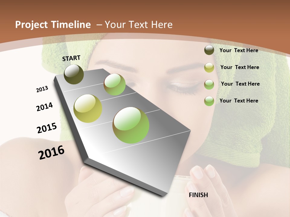 A Woman With A Green Towel On Her Head Is Holding A Cup PowerPoint Template