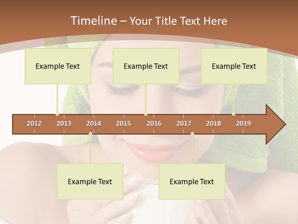 A Woman With A Green Towel On Her Head Is Holding A Cup PowerPoint Template