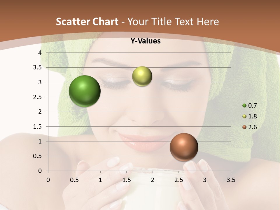 A Woman With A Green Towel On Her Head Is Holding A Cup PowerPoint Template