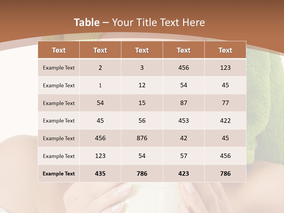 A Woman With A Green Towel On Her Head Is Holding A Cup PowerPoint Template