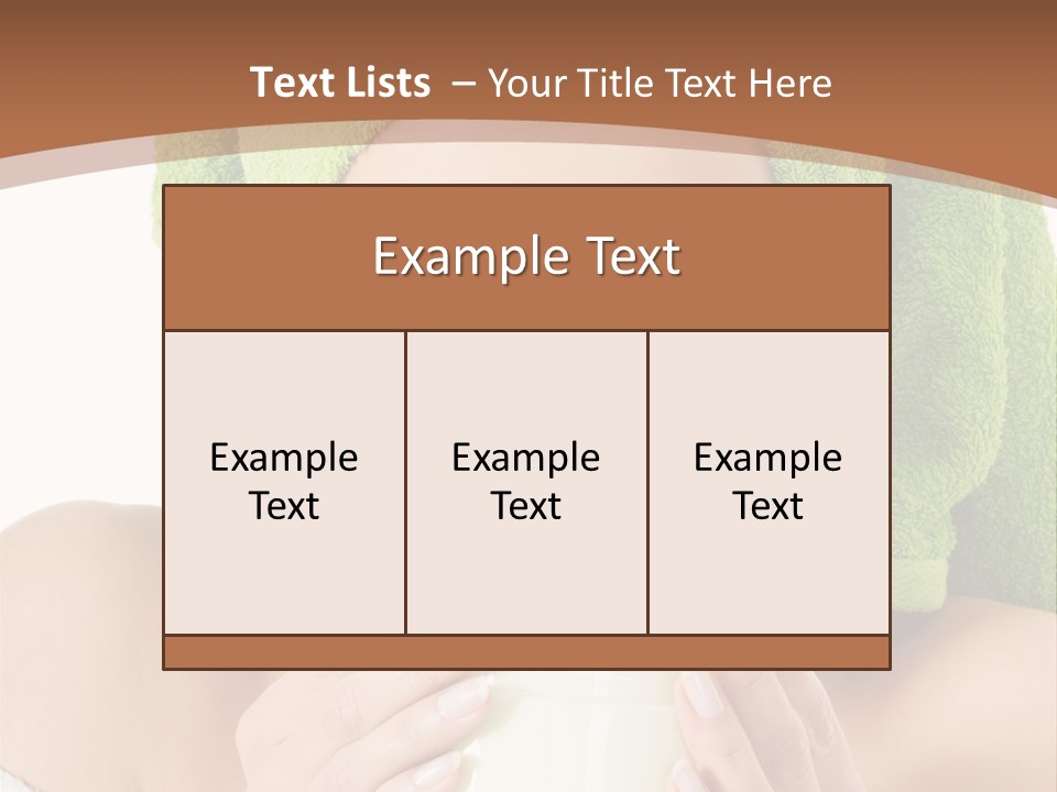 A Woman With A Green Towel On Her Head Is Holding A Cup PowerPoint Template