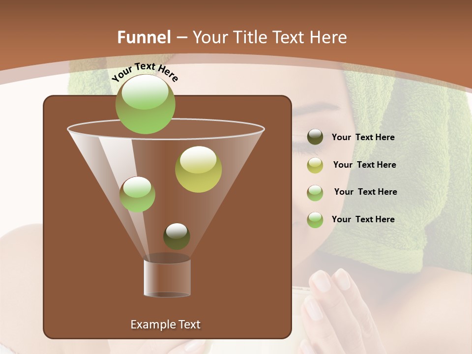 A Woman With A Green Towel On Her Head Is Holding A Cup PowerPoint Template