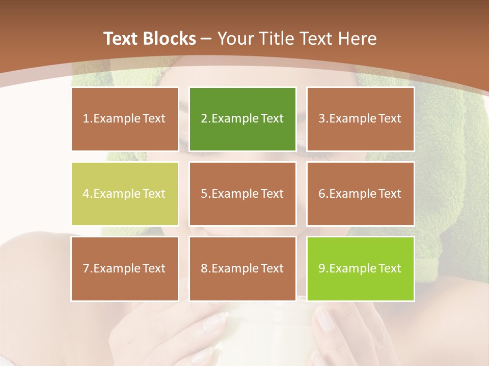 A Woman With A Green Towel On Her Head Is Holding A Cup PowerPoint Template