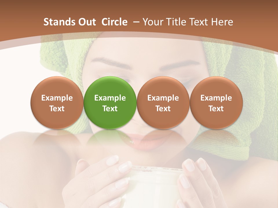 A Woman With A Green Towel On Her Head Is Holding A Cup PowerPoint Template