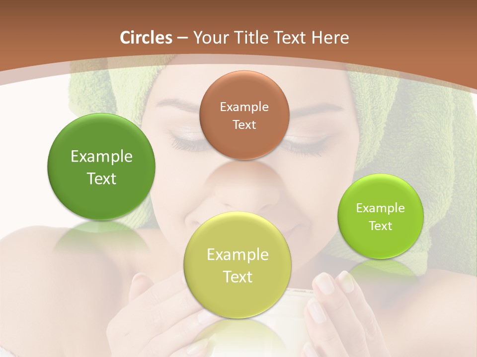 A Woman With A Green Towel On Her Head Is Holding A Cup PowerPoint Template