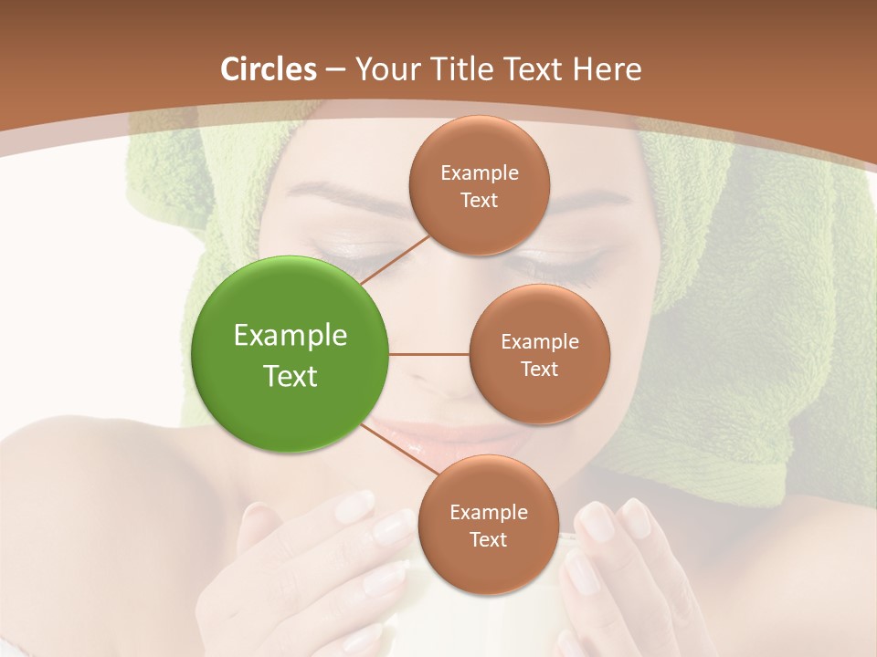 A Woman With A Green Towel On Her Head Is Holding A Cup PowerPoint Template