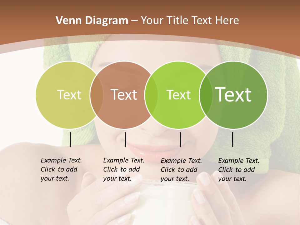 A Woman With A Green Towel On Her Head Is Holding A Cup PowerPoint Template