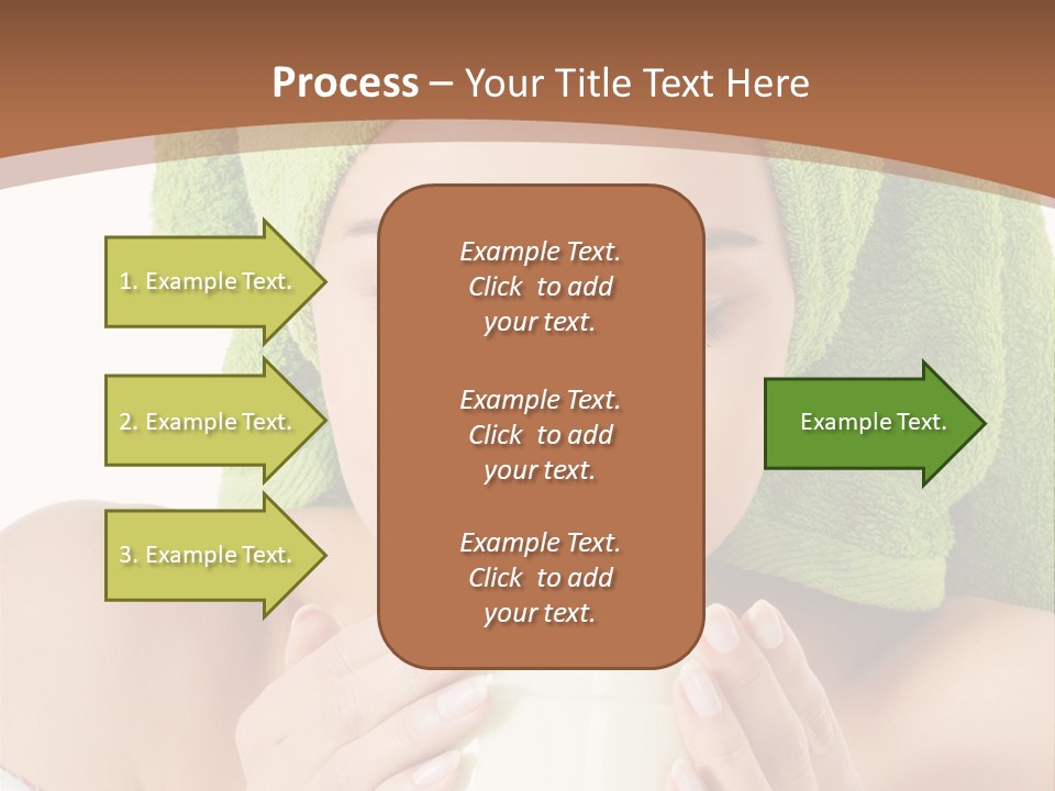A Woman With A Green Towel On Her Head Is Holding A Cup PowerPoint Template