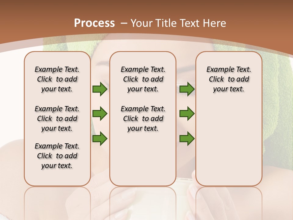A Woman With A Green Towel On Her Head Is Holding A Cup PowerPoint Template