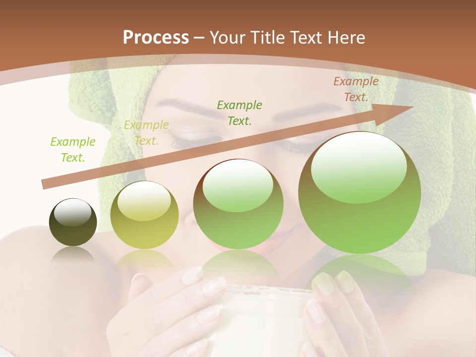 A Woman With A Green Towel On Her Head Is Holding A Cup PowerPoint Template