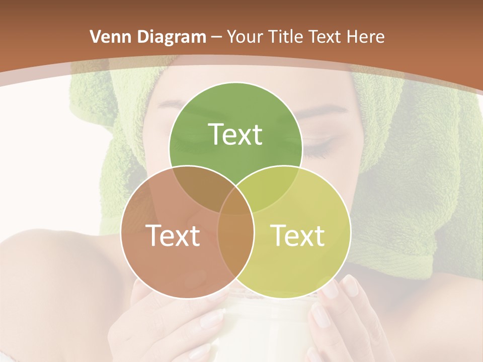 A Woman With A Green Towel On Her Head Is Holding A Cup PowerPoint Template