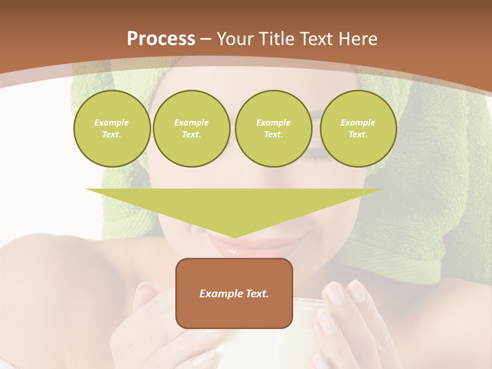 A Woman With A Green Towel On Her Head Is Holding A Cup PowerPoint Template