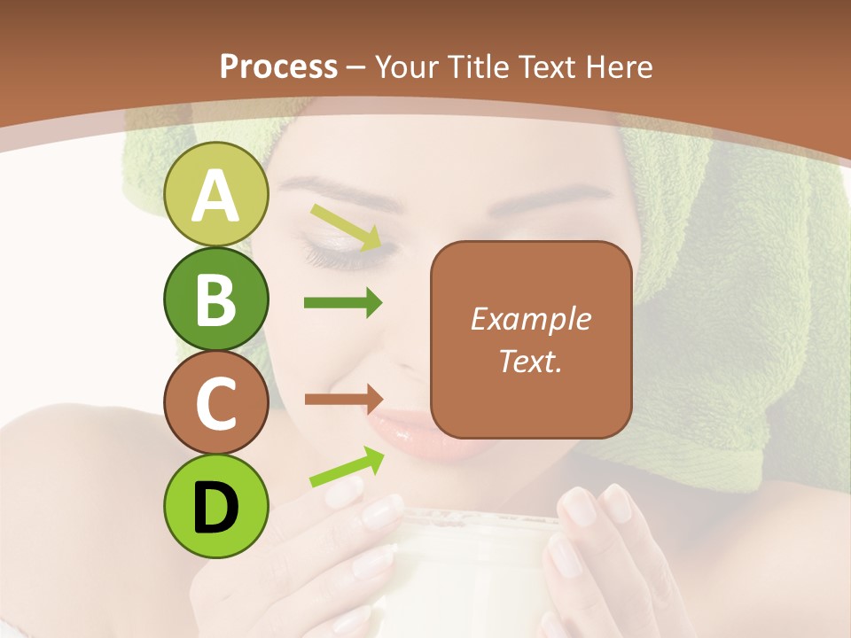 A Woman With A Green Towel On Her Head Is Holding A Cup PowerPoint Template